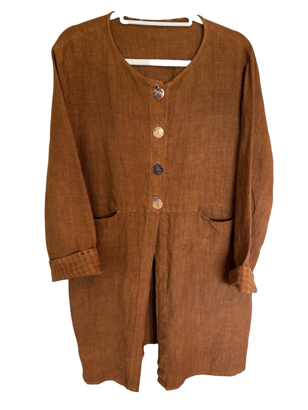 Cut Loose Rust Brown linen jacket Medium